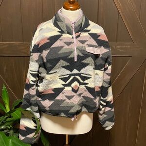 Aeropostale XL Faux Fur Purple, Black, Gray and White pullover